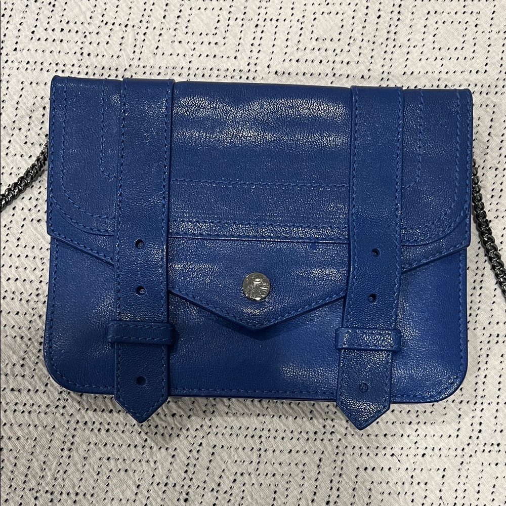 Proenza Schouler Royal Blue Crossbody wallet in a chain